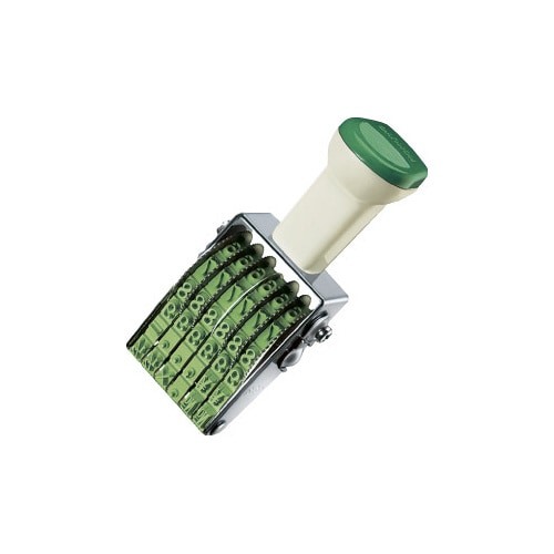 回転印 欧文数字3号6連明朝体