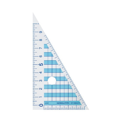 三角定規再生PET樹脂製10cm目盛り