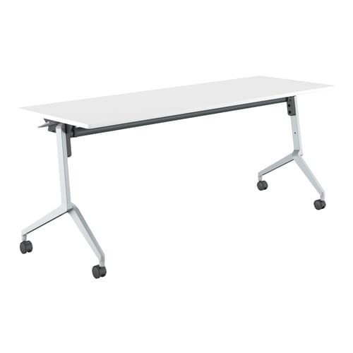 会議テーブル リーフライン幕板なし棚付白1860