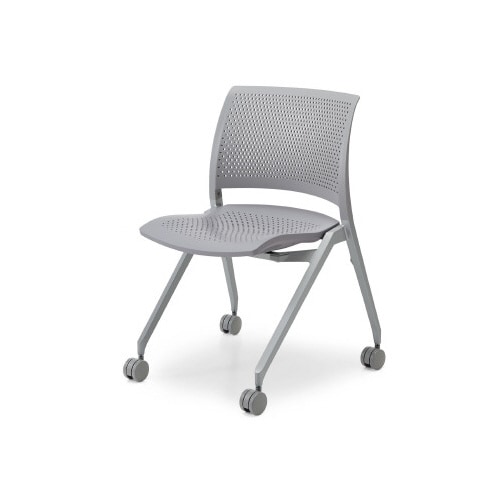 スプライン 銀脚キャスター 座樹脂 灰 軟床用