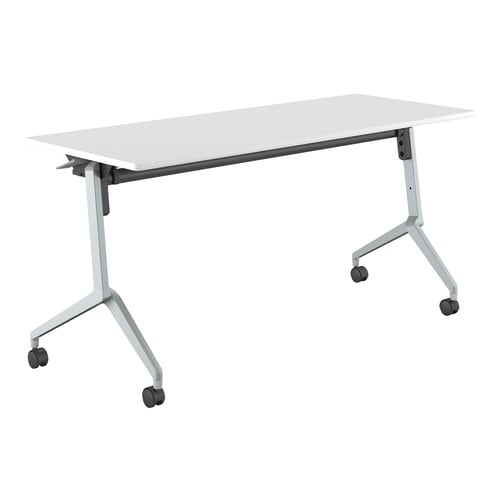 会議テーブル リーフライン幕板なし棚付白1560