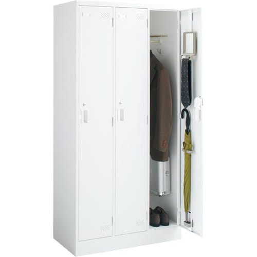 LKロッカーホワイト 3人用 シリンダー錠