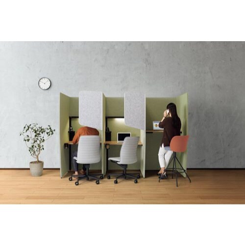 ヴェルテブース3面Bパネル付トレー付M天板薄茶H緑