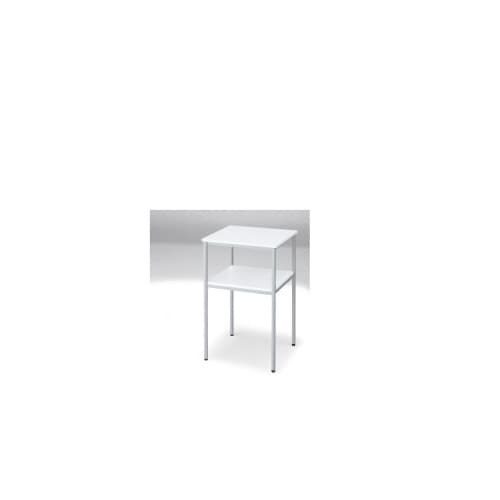 電話台 丸パイプ脚 ホワイト