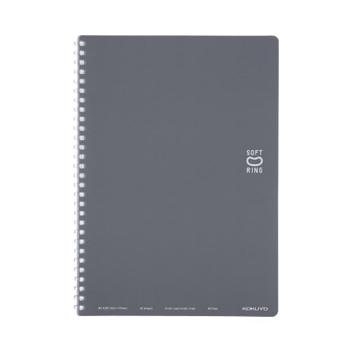 ソフトリングノート(ドット入り罫線)セミB5 濃灰