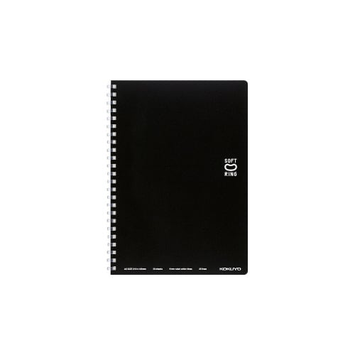 ソフトリングノート A5 ドットB罫50枚 黒