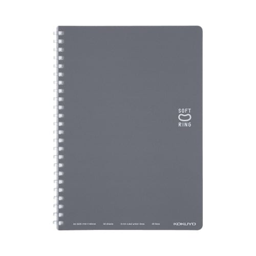 ソフトリングノート(ドット入り罫線)A5 濃灰