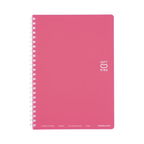 ソフトリングノート(ドット入り罫線)A5 薄桃