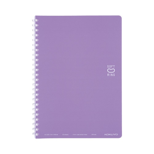 ソフトリングノート(ドット入り罫線)A5 紫