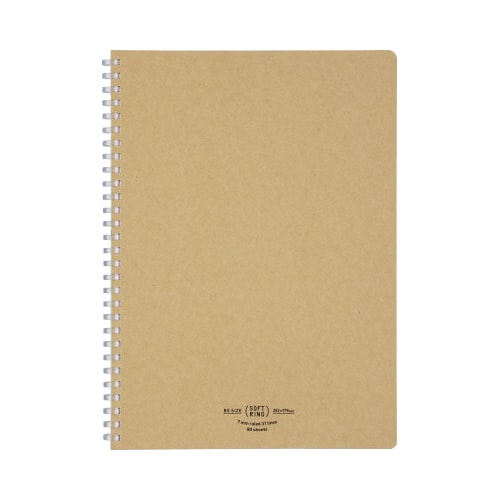 ソフトリング<ナチュラル>セミB5 A罫80枚薄茶