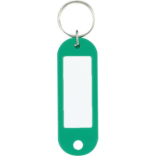キーホルダー型名札 片面表示用 緑 10個入