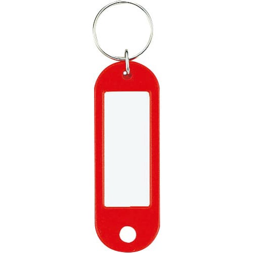 キーホルダー型名札 片面表示用 赤 10個入