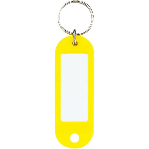 キーホルダー型名札 片面表示用 黄 10個入