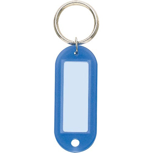 キーホルダー型名札両面大PP製42×17青×10