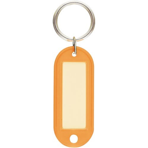 キーホルダー型名札両面大PP製42×17橙×10
