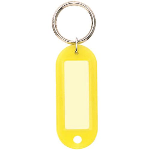 キーホルダー型名札両面大PP製42×17黄×10