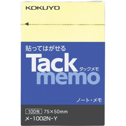 タックメモ ノートタイプ 75×50 黄