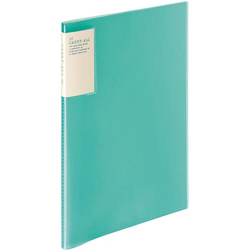 クリヤーブックキャリーオール固定背ポA4縦10P緑