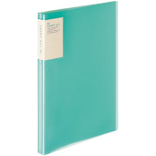 クリヤーブックキャリーオール固定背ポA4縦40P緑