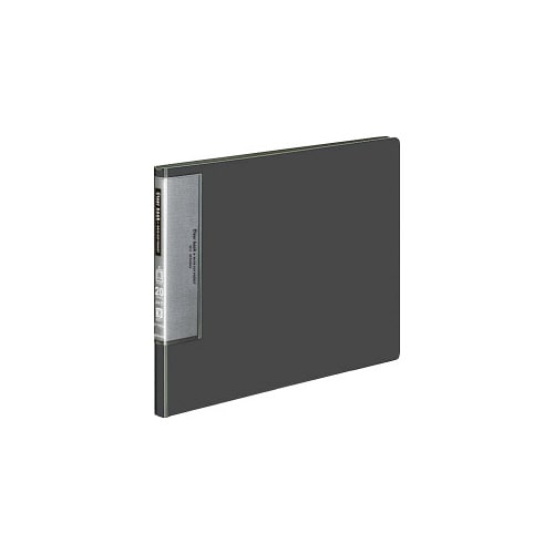 クリヤーブックウェーブカットA4横20P濃灰