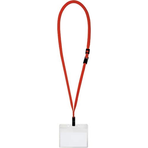ソフト吊り下げ名札(名刺サイズ防水) 赤 10個