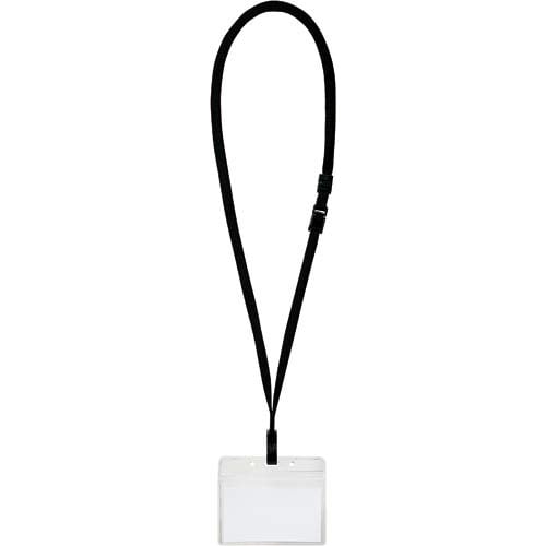 ソフト吊り下げ名札(名刺サイズ防水) 黒 100個