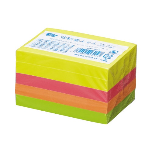 強粘着ふせん 75×50 ネオン4色 5冊