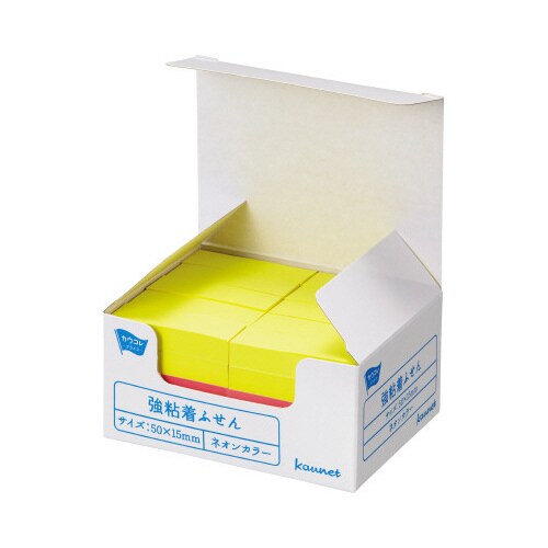 強粘着ふせん 50×15 ネオン4色 50冊