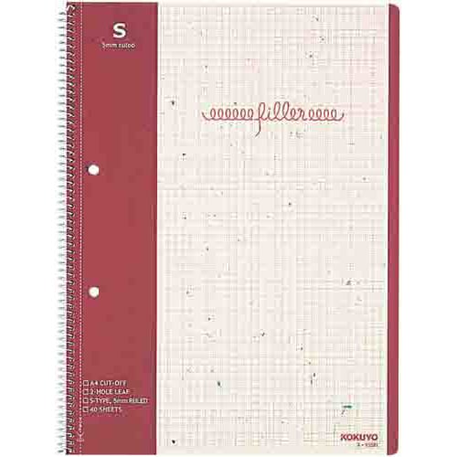 フィラーノート再生紙A4 5mm方眼罫40枚×5