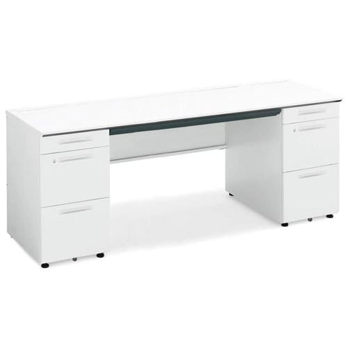 iSデスク 両袖 幅1600奥行600 幕板下