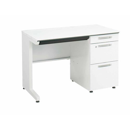 iSデスク片袖B41000×600ホワイト幕板下