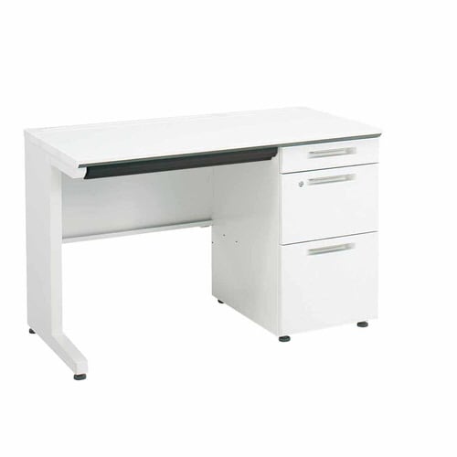 iSデスク片袖B41100×600ホワイト幕板下