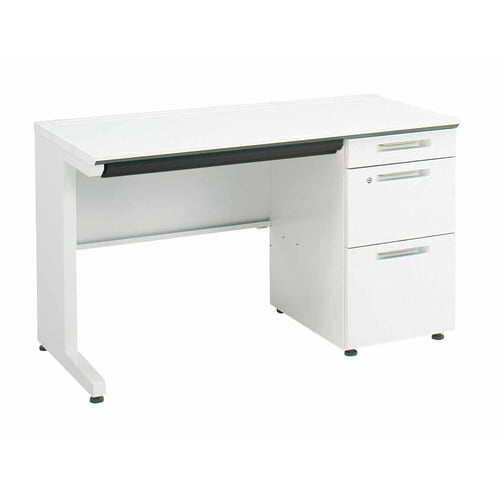 iSデスク片袖B41200×600ホワイト幕板下