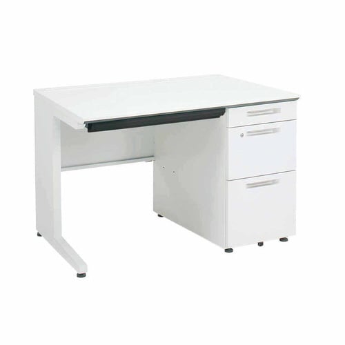 iSデスク片袖B41000×700ホワイト幕板下