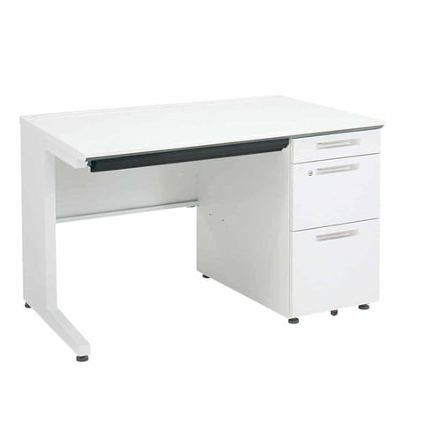 iSデスク片袖B41100×700ホワイト幕板下