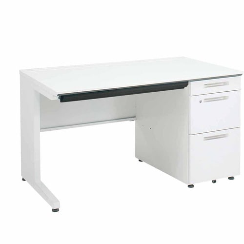 iSデスク片袖B41200×700ホワイト幕板下