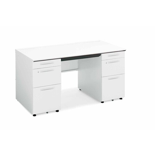 iSデスク両袖B41400×700ホワイト幕板下