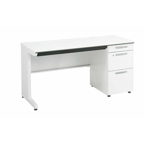 iSデスク片袖B41400×600ホワイト幕板下