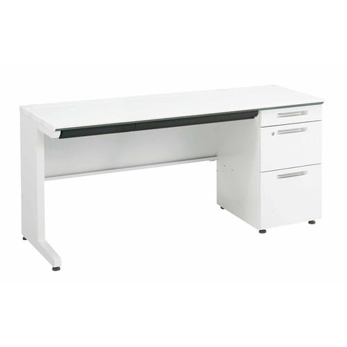 iSデスク片袖B41600×600ホワイト幕板下