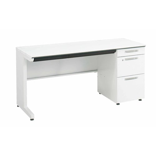 iSデスク片袖B41500×600ホワイト幕板下