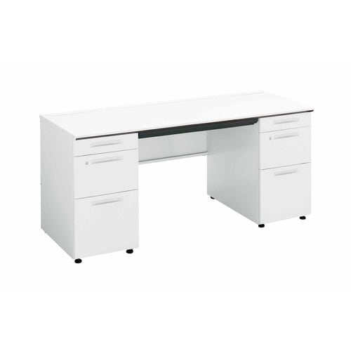 iSデスク両袖B41600×600ホワイト幕板下