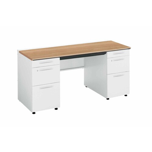 iSデスク両袖B41500×600ミディアム幕板下