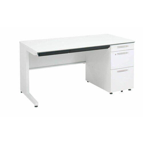 iSデスク片袖B41400×700ホワイト幕板下