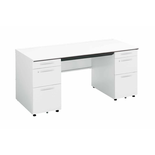 iSデスク両袖B41600×700ホワイト幕板下