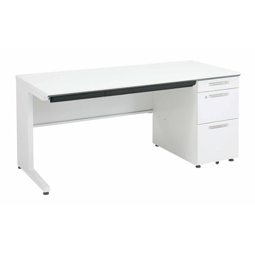 iSデスク片袖B41600×700ホワイト幕板下