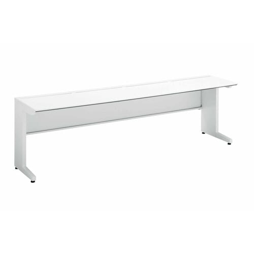 iSデスク平机2400×600ホワイト幕板下