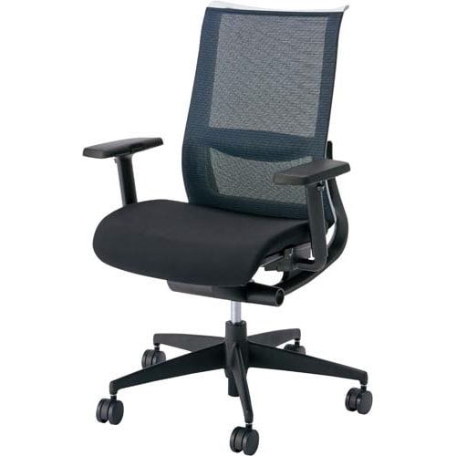 エアグレースチェア 3D可動肘付 ブラック