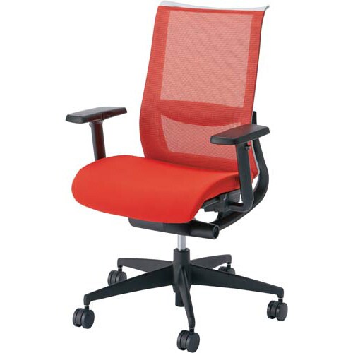 エアグレースチェア 3D可動肘付 レッド