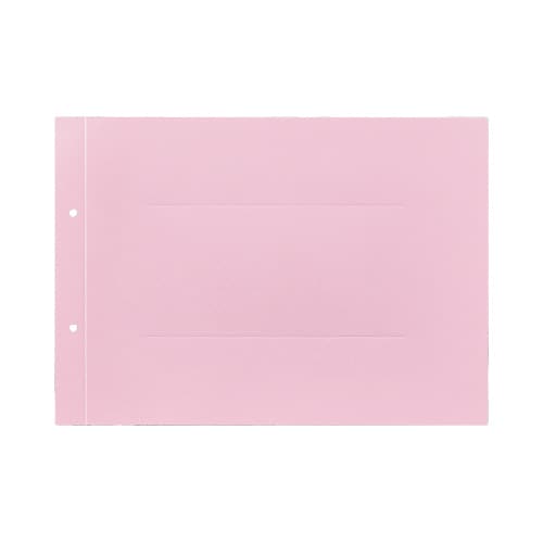 ラベルが剥がしやすい背付板目表紙A4横桃100組