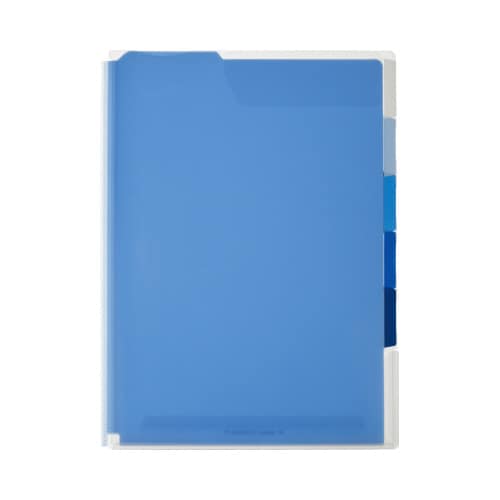 スーパーハードホルダー5山(透明・マチ付) 青